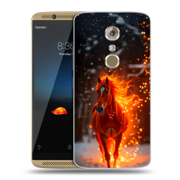 Пластиковый чехол на ZTE Axon 7 с принтом Новый год