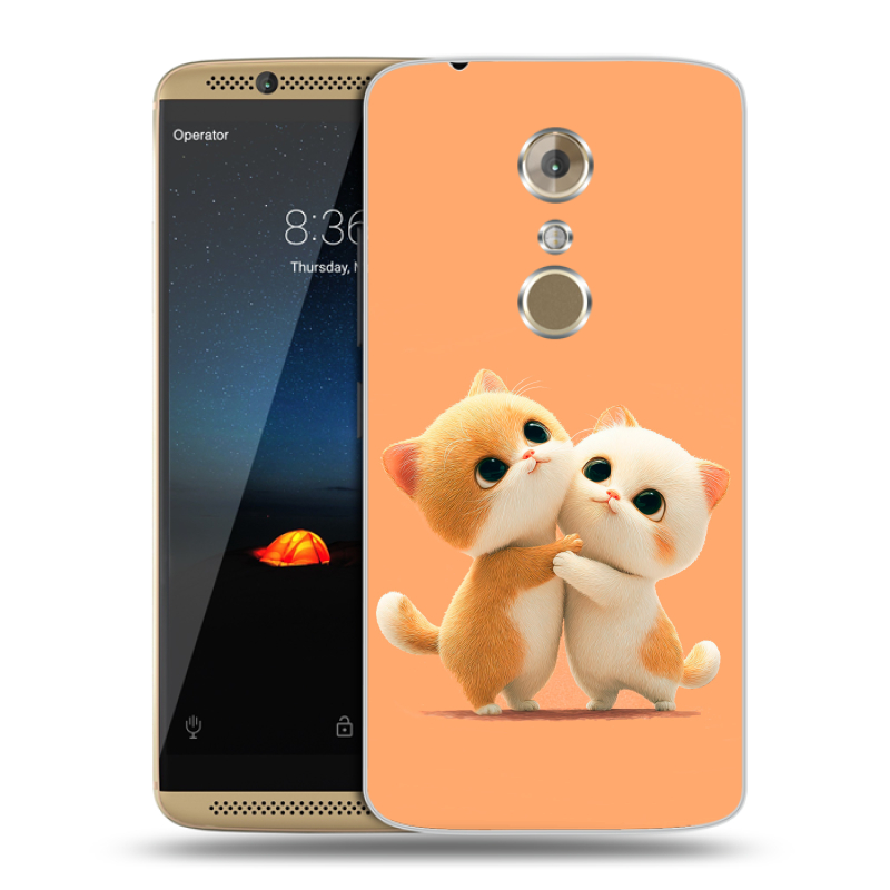 Пластиковый чехол на ZTE Axon 7 с принтом Милые котики Пластиковый чехол на ZTE Axon 7 с принтом Милые котики
