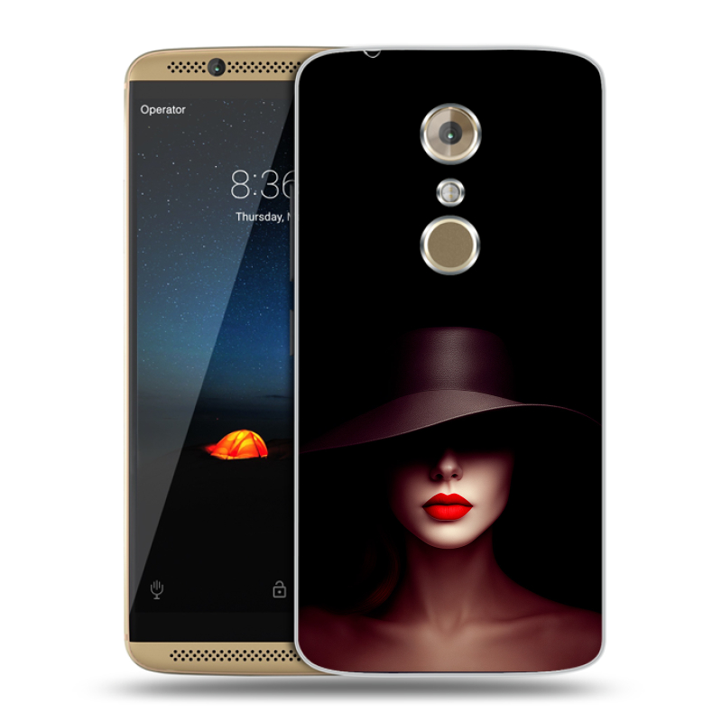 Пластиковый чехол на ZTE Axon 7 с принтом Девушка в шляпе Пластиковый чехол на ZTE Axon 7 с принтом Девушка в шляпе
