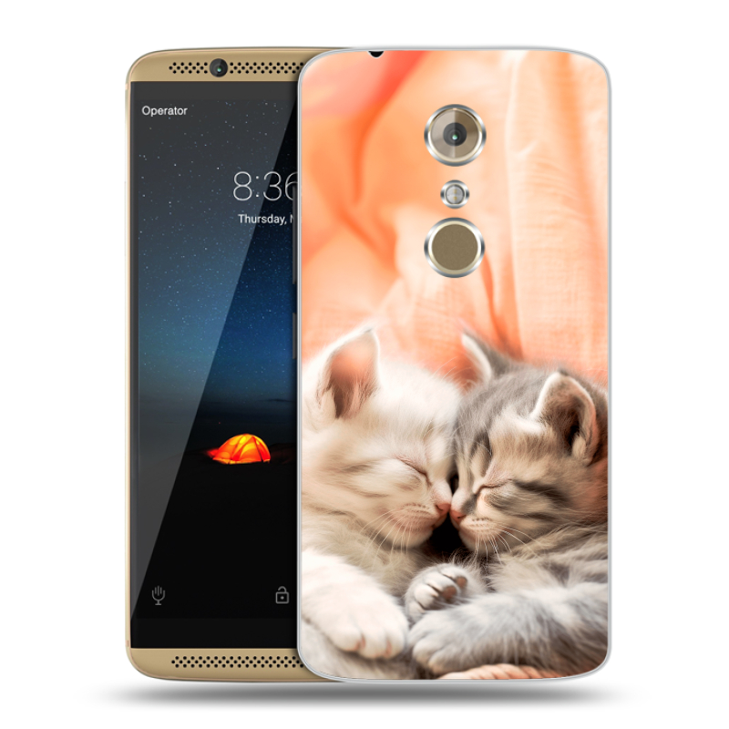 Пластиковый чехол на ZTE Axon 7 с принтом Котята Пластиковый чехол на ZTE Axon 7 с принтом Котята