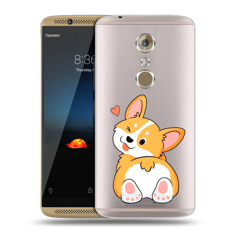 Пластиковый чехол на ZTE Axon 7 с принтом Корги Пластиковый чехол на ZTE Axon 7 с принтом Корги