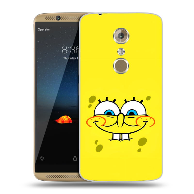 Пластиковый чехол на ZTE Axon 7 с принтом спанчбоб спанч боб Пластиковый чехол на ZTE Axon 7 с принтом спанчбоб спанч боб