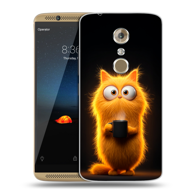 Пластиковый чехол на ZTE Axon 7 с принтом Смешной кот Пластиковый чехол на ZTE Axon 7 с принтом Смешной кот
