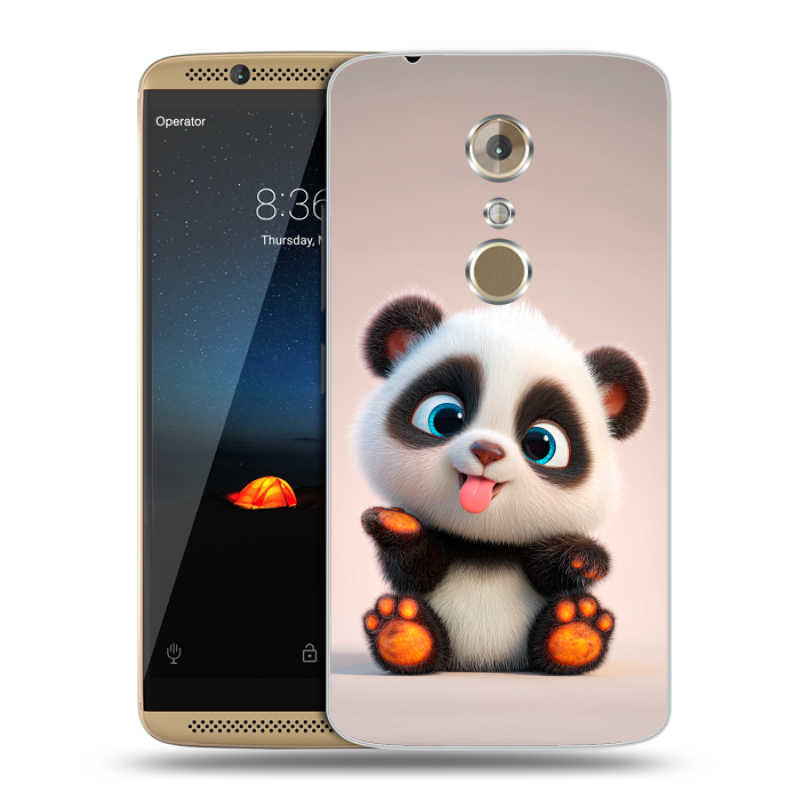 Пластиковый чехол на ZTE Axon 7 с принтом милая панда Пластиковый чехол на ZTE Axon 7 с принтом милая панда