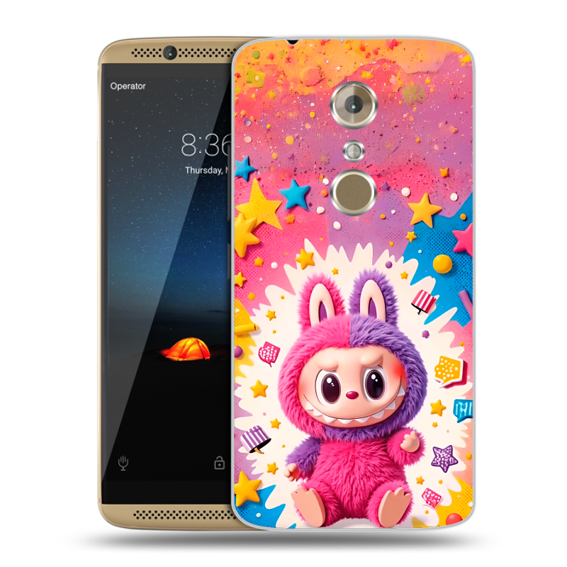 Пластиковый чехол на ZTE Axon 7 с принтом Labubu Лабубу Пластиковый чехол на ZTE Axon 7 с принтом Labubu Лабубу