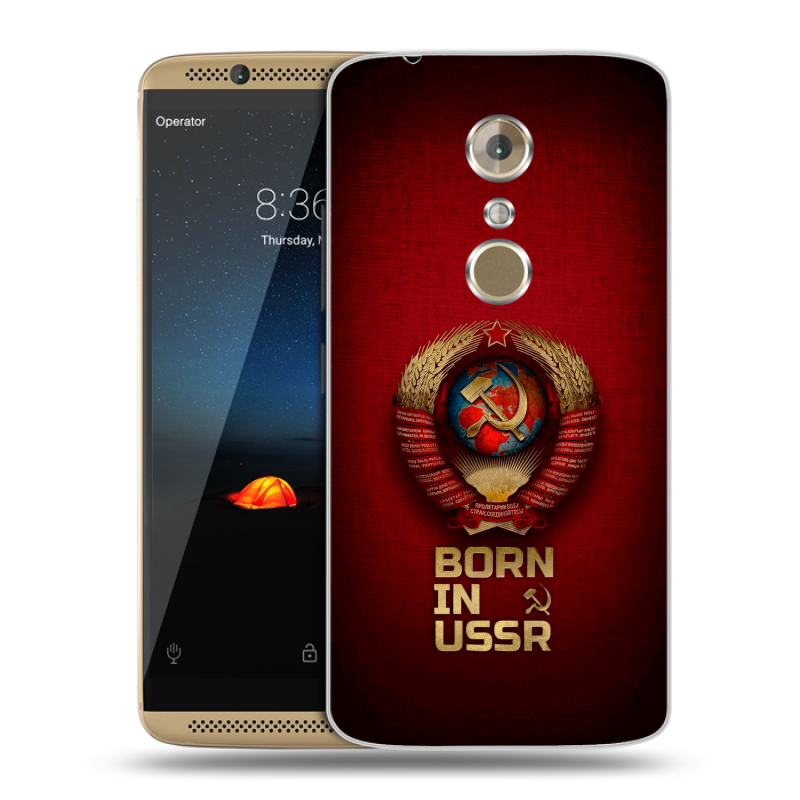 Пластиковый чехол на ZTE Axon 7 с принтом Флаг Герб СССР Пластиковый чехол на ZTE Axon 7 с принтом Флаг Герб СССР