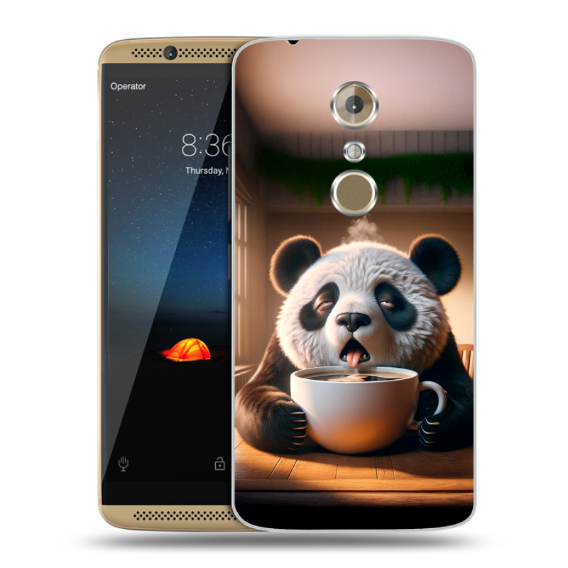 Пластиковый чехол на ZTE Axon 7 с принтом смешная панда Пластиковый чехол на ZTE Axon 7 с принтом смешная панда