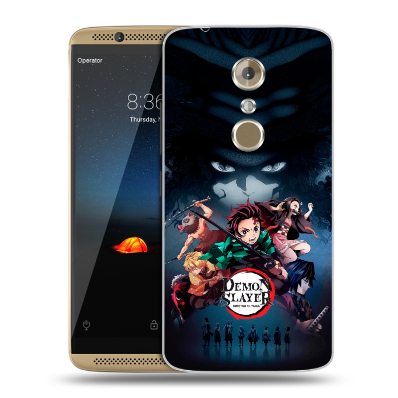 Пластиковый чехол на ZTE Axon 7 с принтом Demon Slayer Клинок рассекающий демонов Пластиковый чехол на ZTE Axon 7 с принтом Demon Slayer Клинок рассекающий демонов
