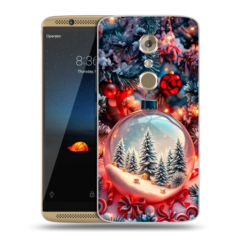 Пластиковый чехол на ZTE Axon 7 с принтом Новый год Пластиковый чехол на ZTE Axon 7 с принтом Новый год
