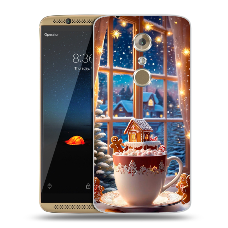 Пластиковый чехол на ZTE Axon 7 с принтом Новый год Пластиковый чехол на ZTE Axon 7 с принтом Новый год
