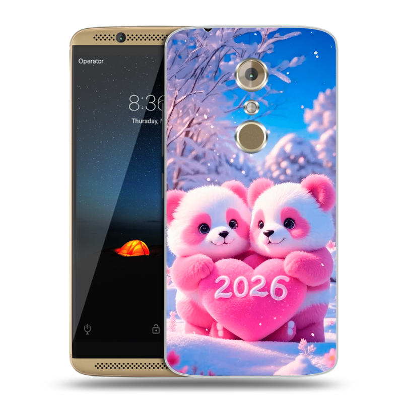 Пластиковый чехол на ZTE Axon 7 с принтом Новый год Пластиковый чехол на ZTE Axon 7 с принтом Новый год