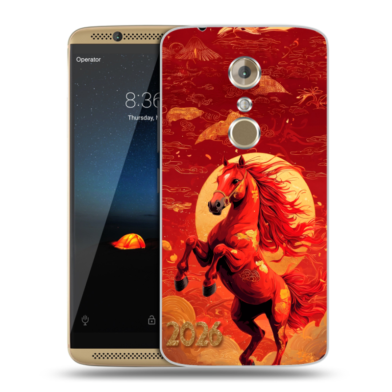 Пластиковый чехол на ZTE Axon 7 с принтом Новый год Пластиковый чехол на ZTE Axon 7 с принтом Новый год