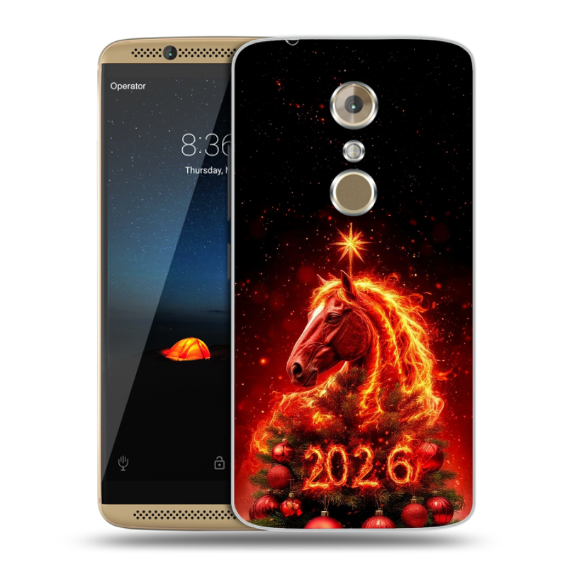 Пластиковый чехол на ZTE Axon 7 с принтом Новый год Пластиковый чехол на ZTE Axon 7 с принтом Новый год