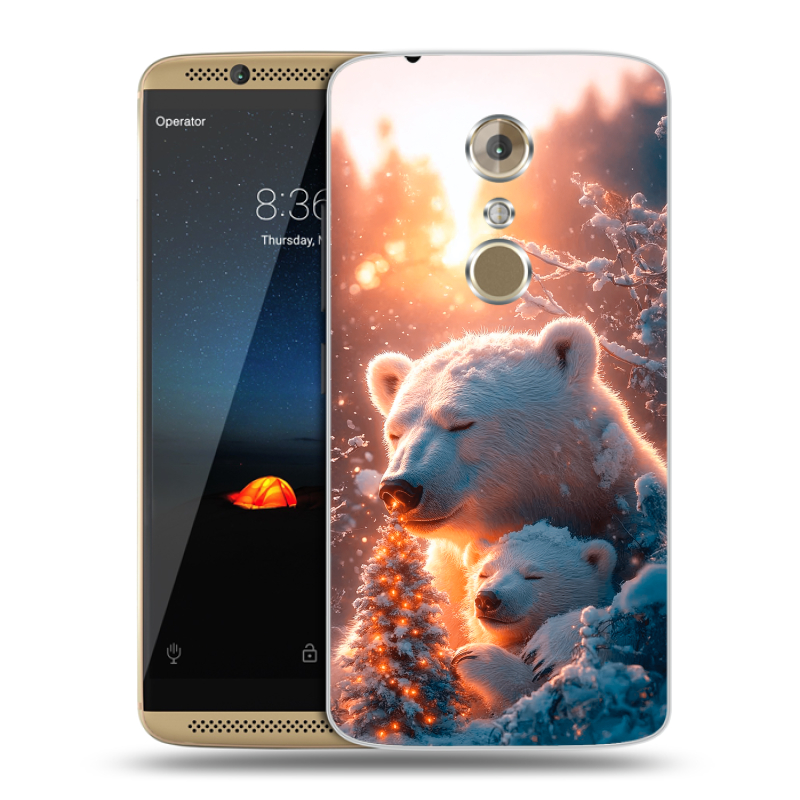 Пластиковый чехол на ZTE Axon 7 с принтом Новый год Пластиковый чехол на ZTE Axon 7 с принтом Новый год