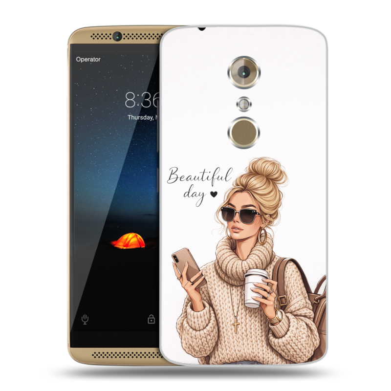 Пластиковый чехол на ZTE Axon 7 с принтом женский Пластиковый чехол на ZTE Axon 7 с принтом женский