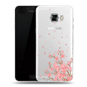 Силиконовый чехол на Samsung Galaxy C5 с принтом Ветка сакуры