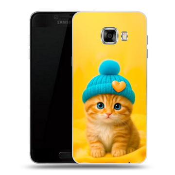 Силиконовый чехол на Samsung Galaxy C5 с принтом Котенок в шапке