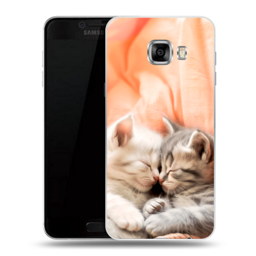 Силиконовый чехол на Samsung Galaxy C5 с принтом Котята