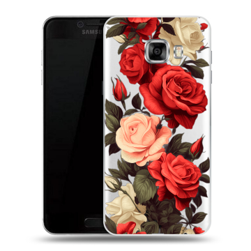 Силиконовый чехол на Samsung Galaxy C5 с принтом Розы