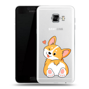 Силиконовый чехол на Samsung Galaxy C5 с принтом Корги