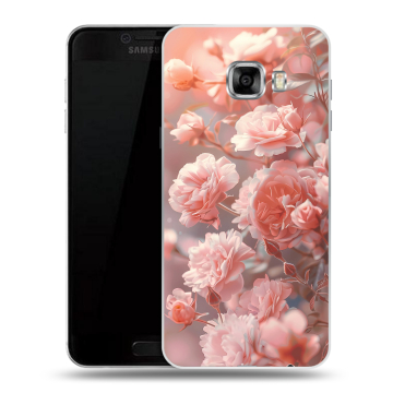 Силиконовый чехол на Samsung Galaxy C5 с принтом Розовые розы