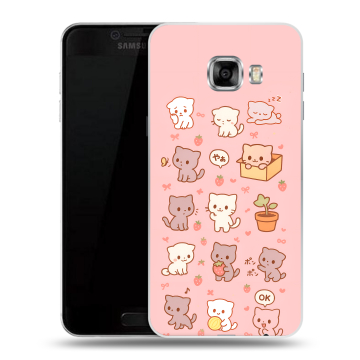 Силиконовый чехол на Samsung Galaxy C5 с принтом Hello Kitty Хелоу Кити