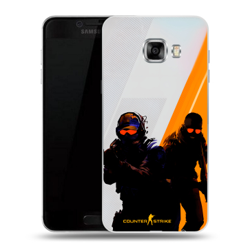 Силиконовый чехол на Samsung Galaxy C5 с принтом Контер страйк Counter strike