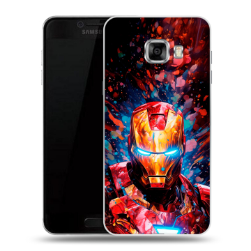 Силиконовый чехол на Samsung Galaxy C5 с принтом Железный человек Ironman Силиконовый чехол на Samsung Galaxy C5 с принтом Железный человек Ironman