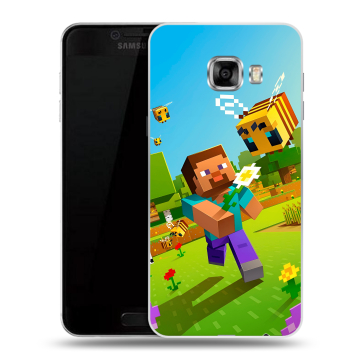 Силиконовый чехол на Samsung Galaxy C5 с принтом Майнкрафт Minecraft Силиконовый чехол на Samsung Galaxy C5 с принтом Майнкрафт Minecraft