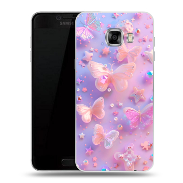 Силиконовый чехол на Samsung Galaxy C5 с принтом Бабочки Силиконовый чехол на Samsung Galaxy C5 с принтом Бабочки