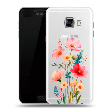 Силиконовый чехол на Samsung Galaxy C5 с принтом Цветы Силиконовый чехол на Samsung Galaxy C5 с принтом Цветы