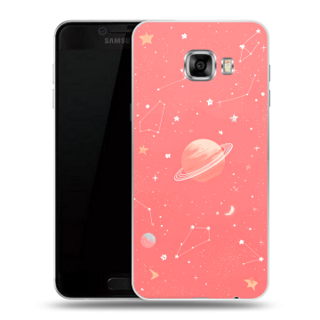 Силиконовый чехол на Samsung Galaxy C5 с принтом Розовый космос Силиконовый чехол на Samsung Galaxy C5 с принтом Розовый космос