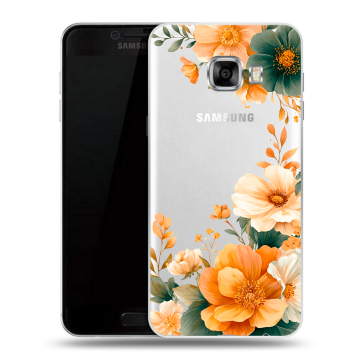 Силиконовый чехол на Samsung Galaxy C5 с принтом Цветы принт Силиконовый чехол на Samsung Galaxy C5 с принтом Цветы принт
