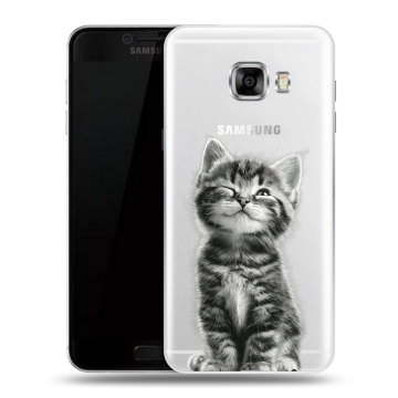 Силиконовый чехол на Samsung Galaxy C5 с принтом Котенок