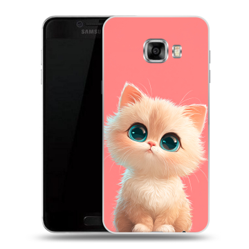 Силиконовый чехол на Samsung Galaxy C5 с принтом Розовый котенок Силиконовый чехол на Samsung Galaxy C5 с принтом Розовый котенок