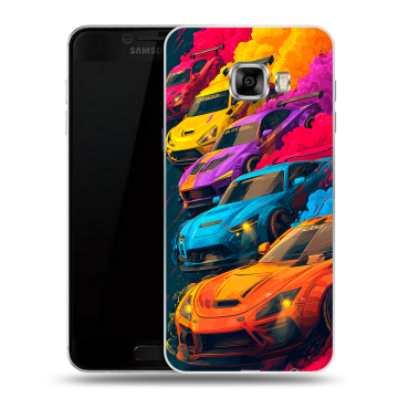 Силиконовый чехол на Samsung Galaxy C5 с принтом Тачки Силиконовый чехол на Samsung Galaxy C5 с принтом Тачки