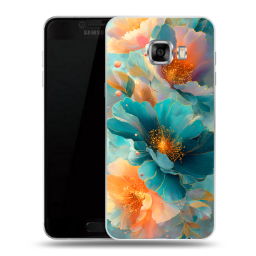 Силиконовый чехол на Samsung Galaxy C5 с принтом Цветы Силиконовый чехол на Samsung Galaxy C5 с принтом Цветы