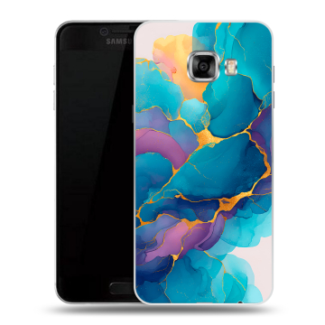 Силиконовый чехол на Samsung Galaxy C5 с принтом Мрамор блестки Силиконовый чехол на Samsung Galaxy C5 с принтом Мрамор блестки