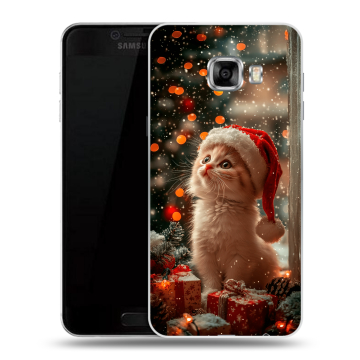Силиконовый чехол на Samsung Galaxy C5 с принтом Новый год Силиконовый чехол на Samsung Galaxy C5 с принтом Новый год