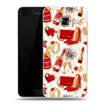 Силиконовый чехол на Samsung Galaxy C5 с принтом Новый год Силиконовый чехол на Samsung Galaxy C5 с принтом Новый год