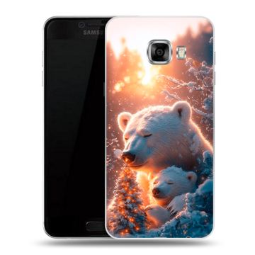 Силиконовый чехол на Samsung Galaxy C5 с принтом Новый год Силиконовый чехол на Samsung Galaxy C5 с принтом Новый год