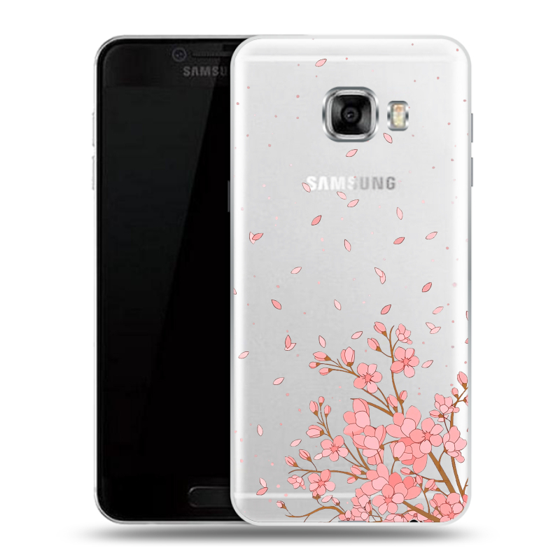 Силиконовый чехол на Samsung Galaxy C5 с принтом Ветка сакуры Силиконовый чехол на Samsung Galaxy C5 с принтом Ветка сакуры
