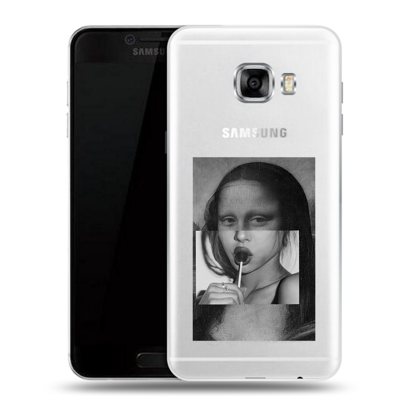 Пластиковый чехол на Samsung Galaxy C5 с принтом Мона Лиза Пластиковый чехол на Samsung Galaxy C5 с принтом Мона Лиза