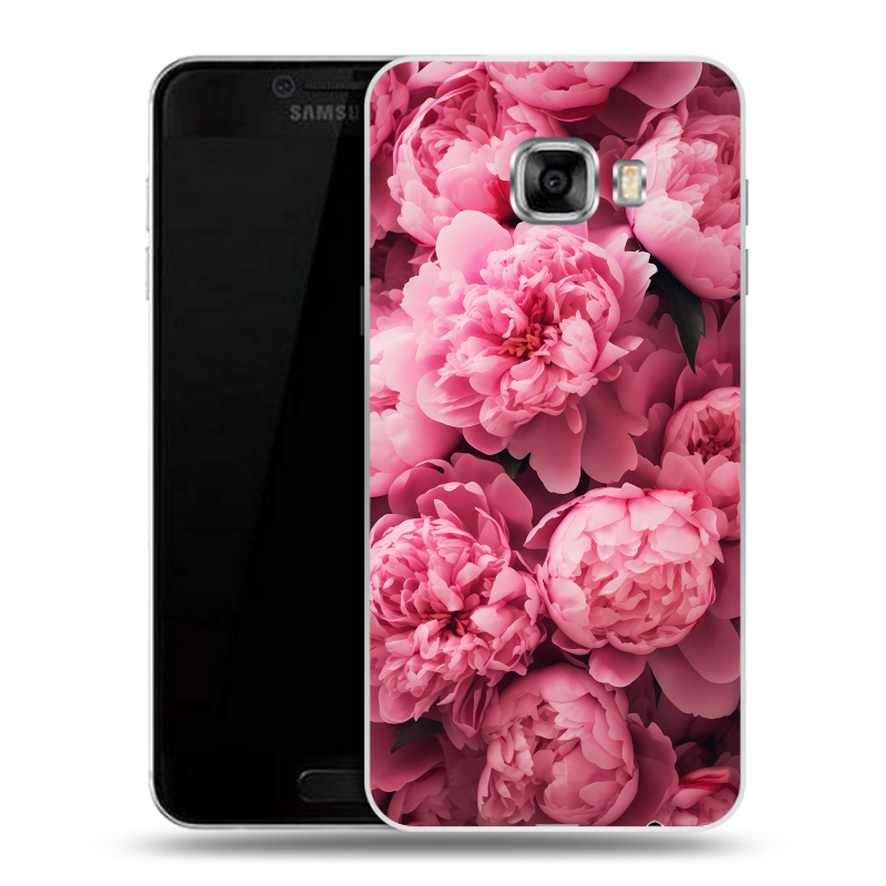 Силиконовый чехол на Samsung Galaxy C5 с принтом цветы пионы Силиконовый чехол на Samsung Galaxy C5 с принтом цветы пионы