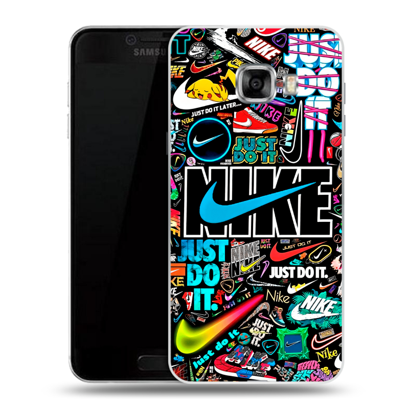 Пластиковый чехол на Samsung Galaxy C5 с принтом найк nike черный Пластиковый чехол на Samsung Galaxy C5 с принтом найк nike черный