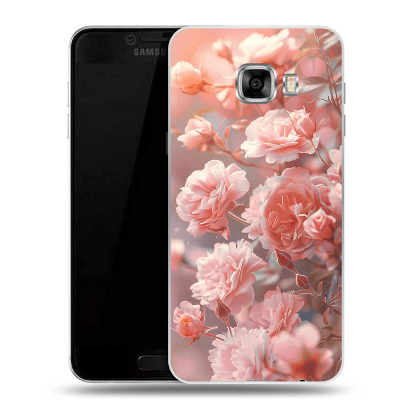 Силиконовый чехол на Samsung Galaxy C5 с принтом Розовые розы Силиконовый чехол на Samsung Galaxy C5 с принтом Розовые розы