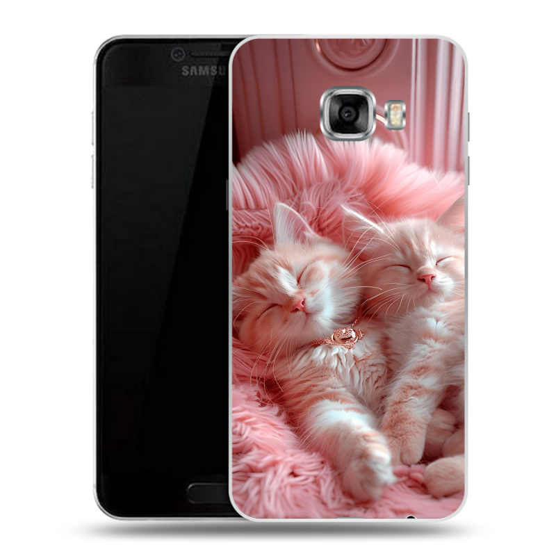 Силиконовый чехол на Samsung Galaxy C5 с принтом котята котики Силиконовый чехол на Samsung Galaxy C5 с принтом котята котики