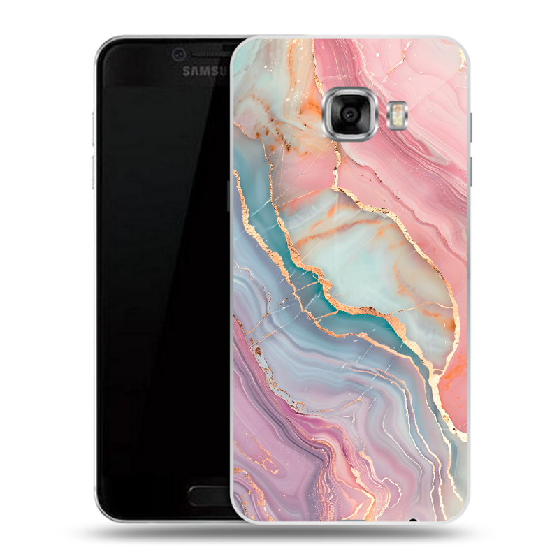 Силиконовый чехол на Samsung Galaxy C5 с принтом розовый мрамор Силиконовый чехол на Samsung Galaxy C5 с принтом розовый мрамор