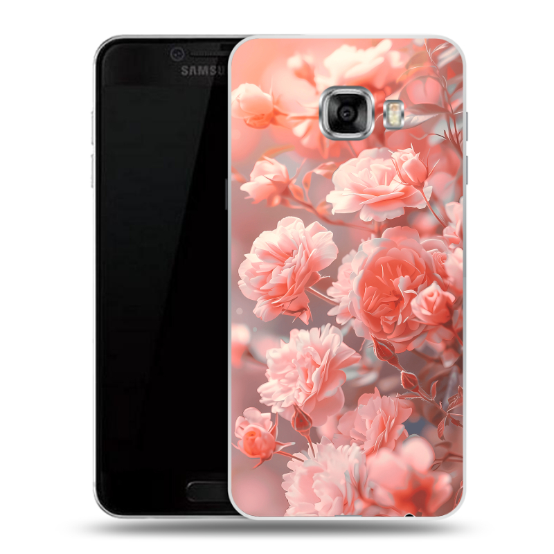 Пластиковый чехол на Samsung Galaxy C5 с принтом Розы цветы Пластиковый чехол на Samsung Galaxy C5 с принтом Розы цветы