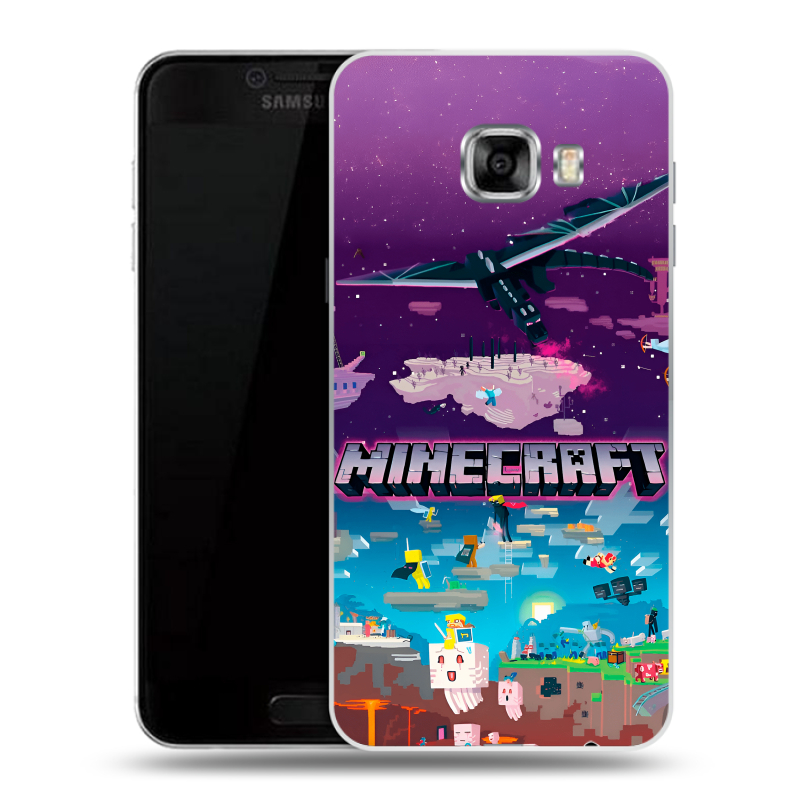 Силиконовый чехол на Samsung Galaxy C5 с принтом Майнкрафт Minecraft Силиконовый чехол на Samsung Galaxy C5 с принтом Майнкрафт Minecraft